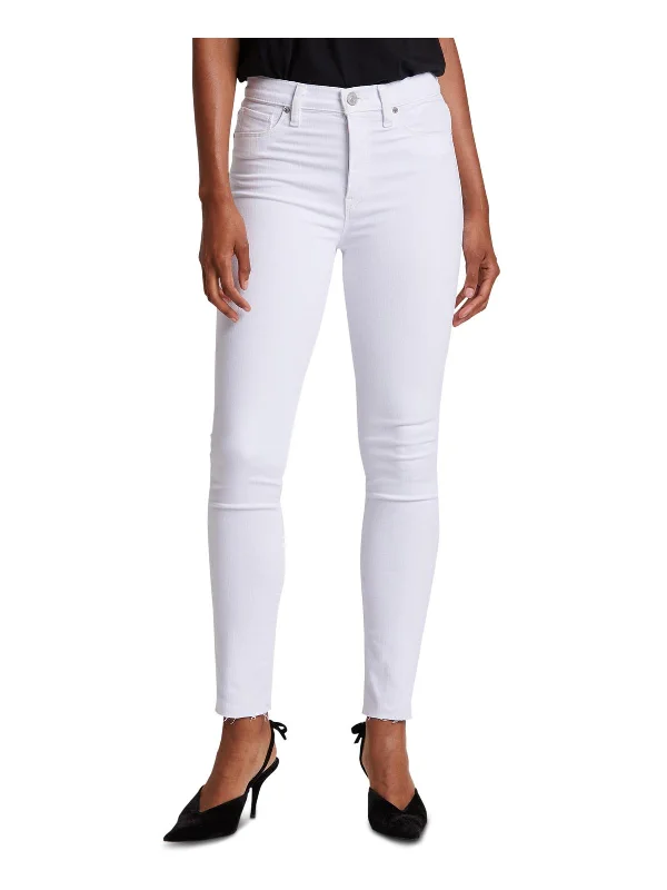 Barbara Womens Raw Hem Ankle Skinny Jeans