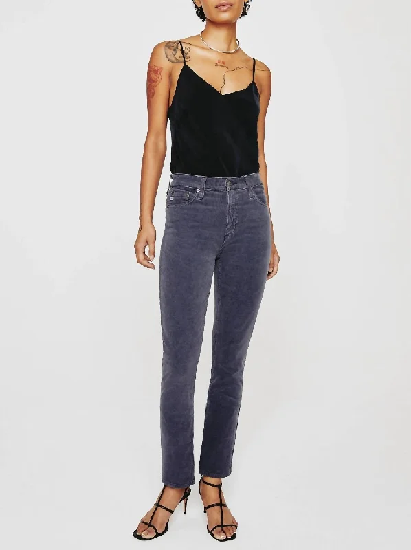 Mari High Rise Straight Jeans In Corduroy