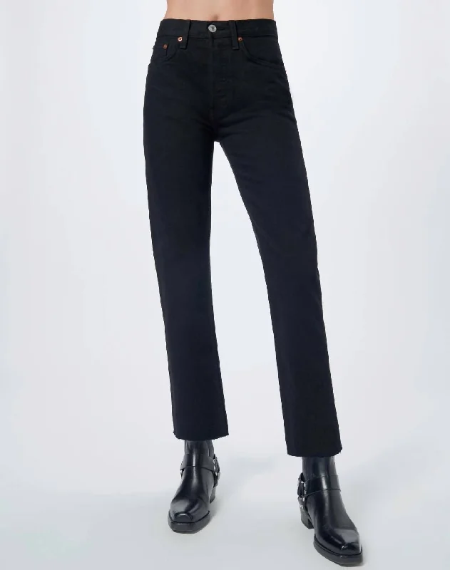 Women's 70's Stove Pipe Jean In Black