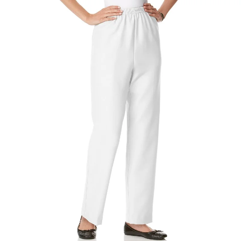 Alfred Dunner Womens Petites Classics Twill Straight Leg Casual Pants