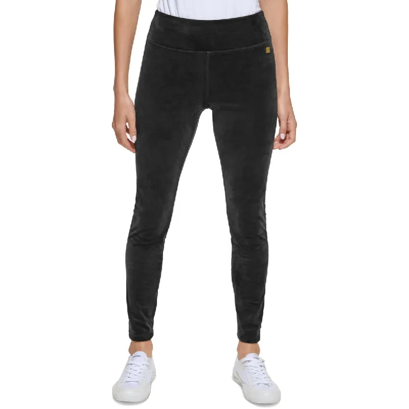 Calvin Klein Womens Velour Pull On Leggings