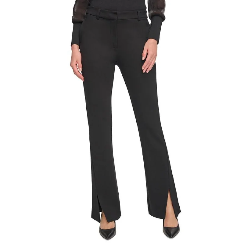 DKNY Womens High Rise Trouser Flared Pants