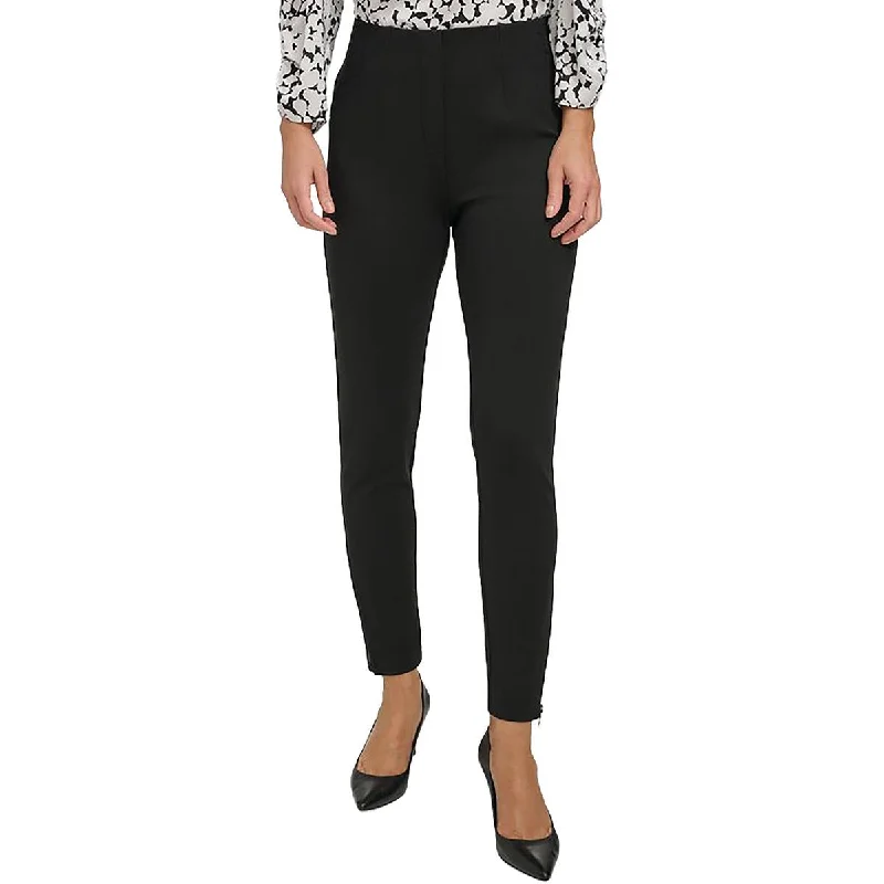 DKNY Womens Mid-Rise Stretch Cropped Pants