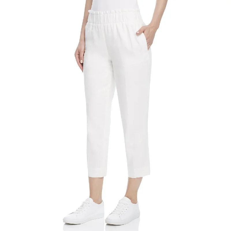 Jones New York Womens Linen Blend Solid Cropped Pants