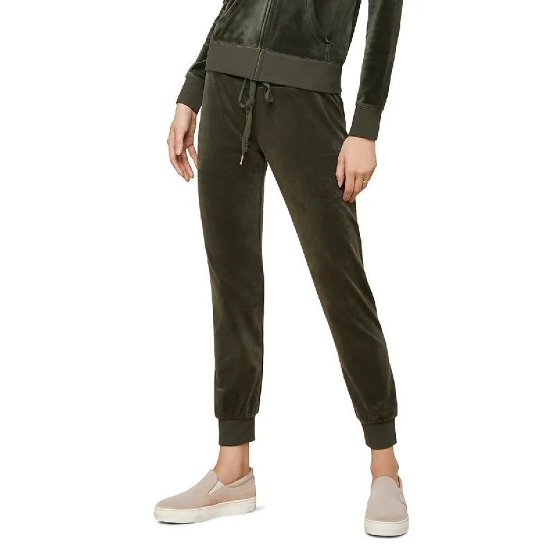 Juicy Couture Womens Velvet Mid-Rise Jogger Pants