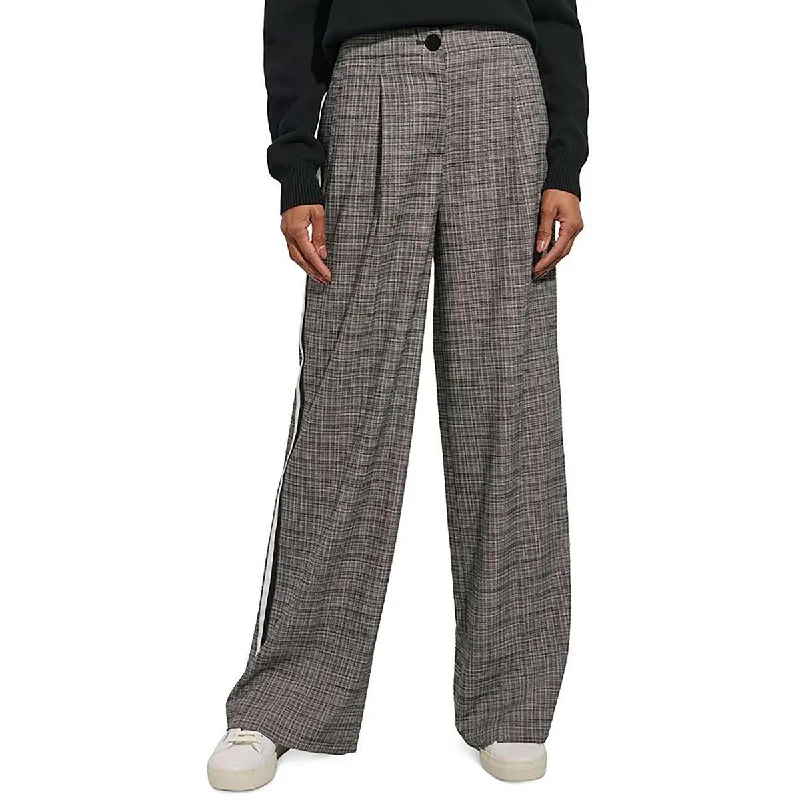 Karl Lagerfeld Womens Side Stripes Front Slant Pockets Wide Leg Pants