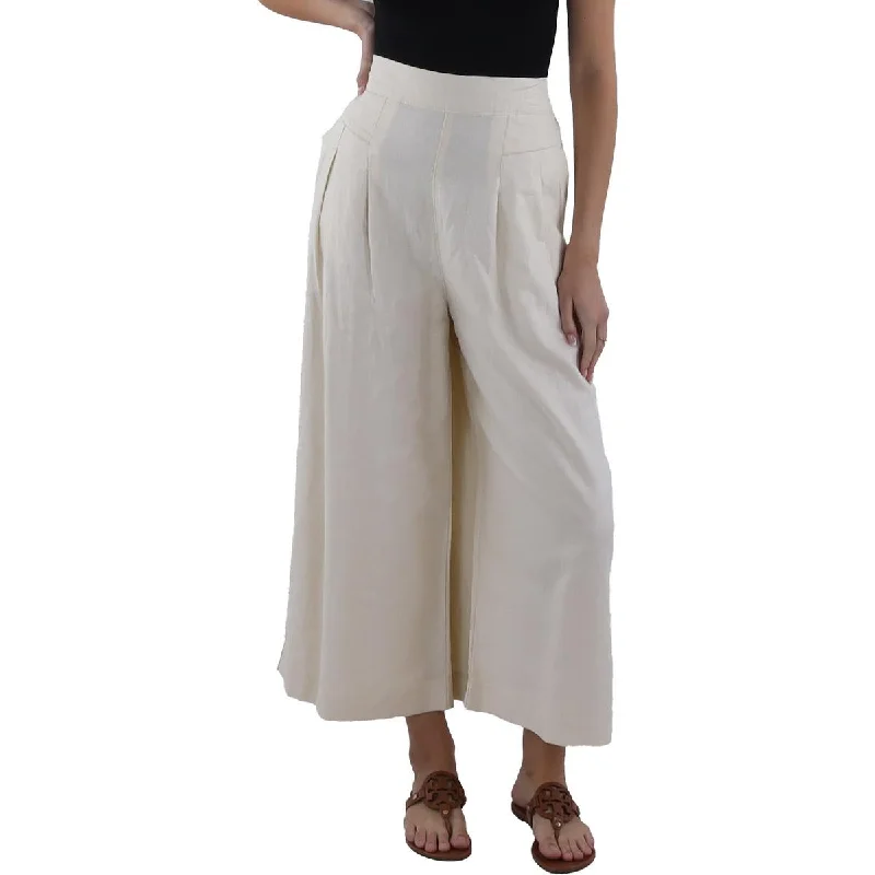 Sam Edelman Womens Pleated High Rise Wide Leg Pants