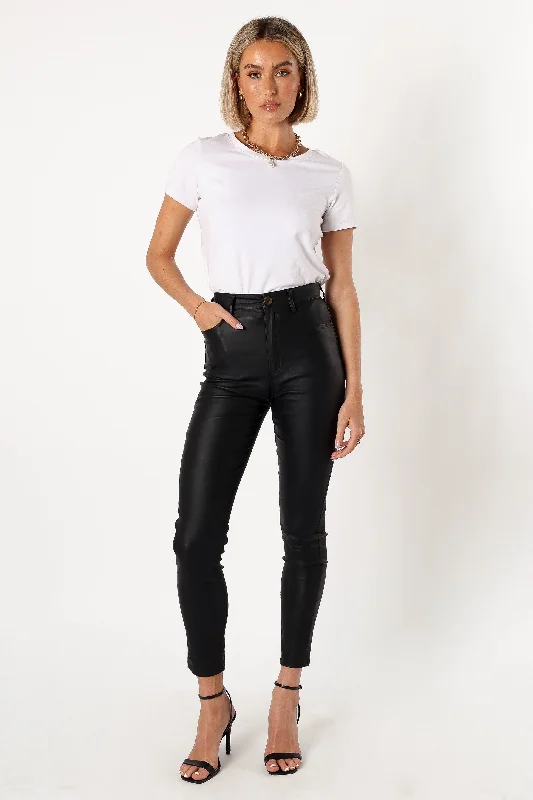 Sammie Vegan Leather Pants - Black