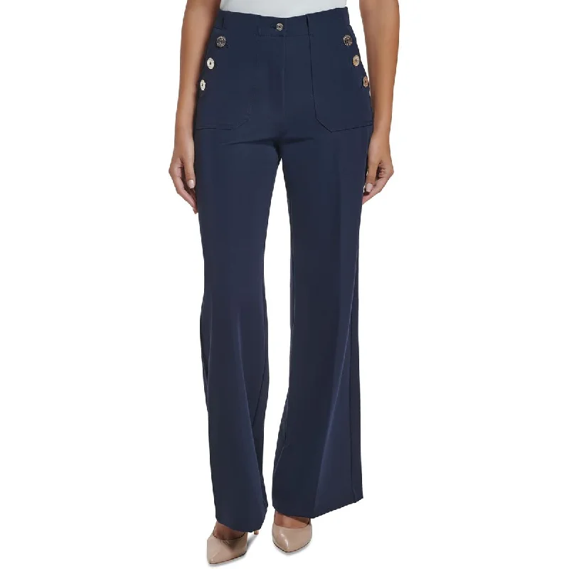 Tommy Hilfiger Womens Button Sailr Wide Leg Pants