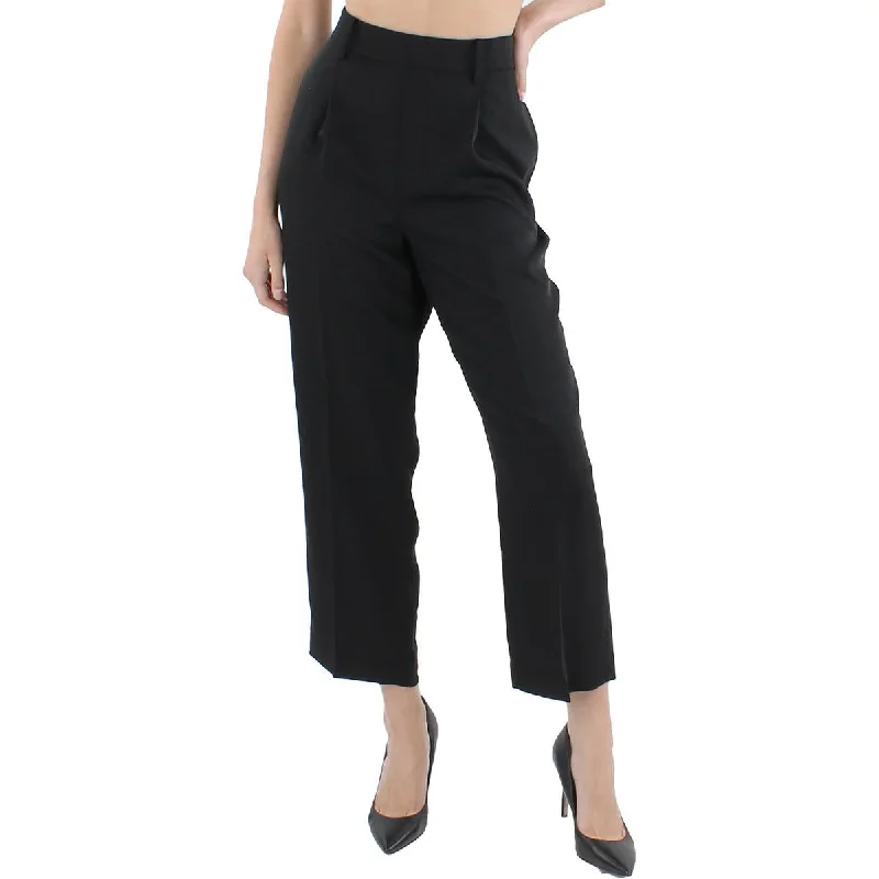 Vince Womens Pleated Tapered Cropped Pants