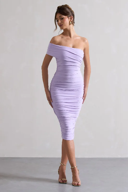 Remember Me | Lilac One Shoulder Midi Dress