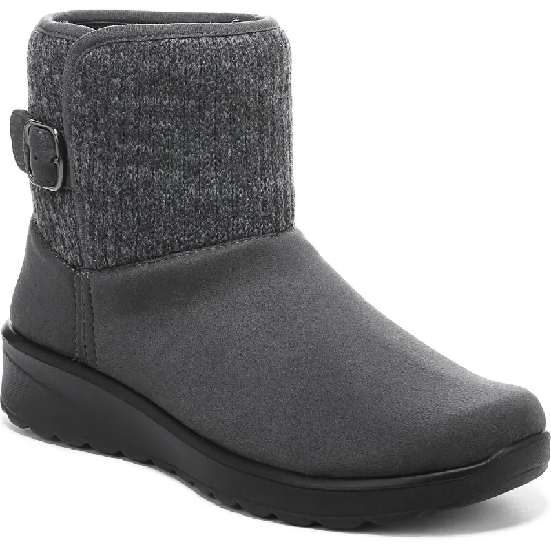 Bzees Womens Gloria Buckle Knit Booties