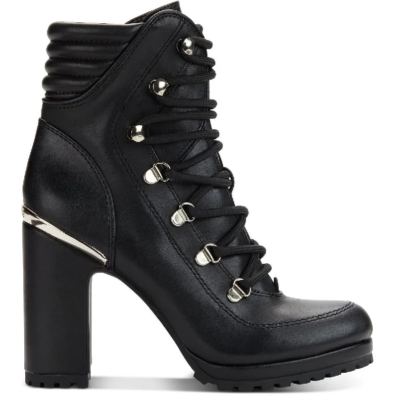 DKNY Womens Lenni Lace-Up Lace Up Platform Boots