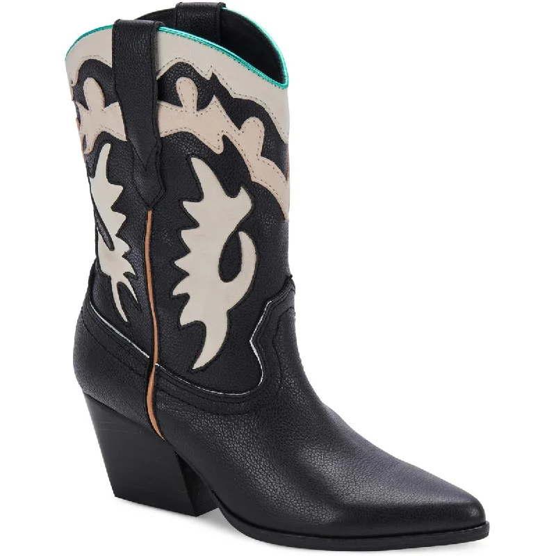 Dolce Vita Womens Landen Leather Metallic Cowboy, Western Boots