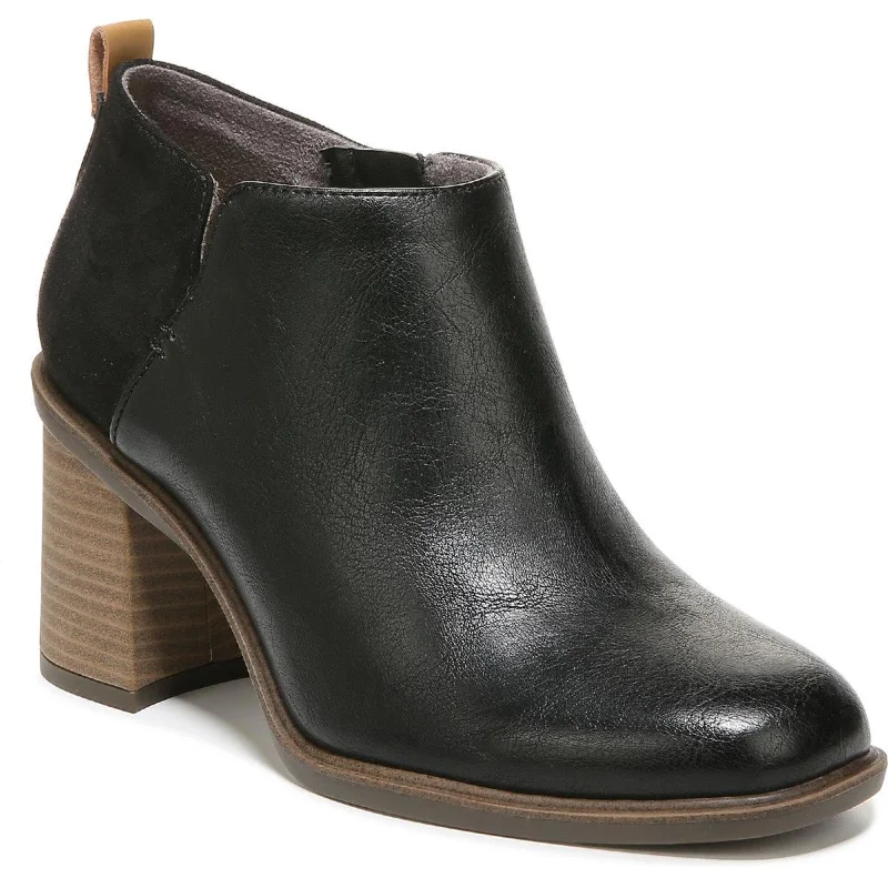 Dr. Scholl's Shoes Womens Roxanne Faux Leather Ankle Booties