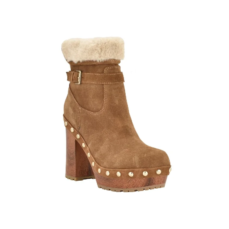 Guess Womens Damina Suede Faux Fur Lined Booties