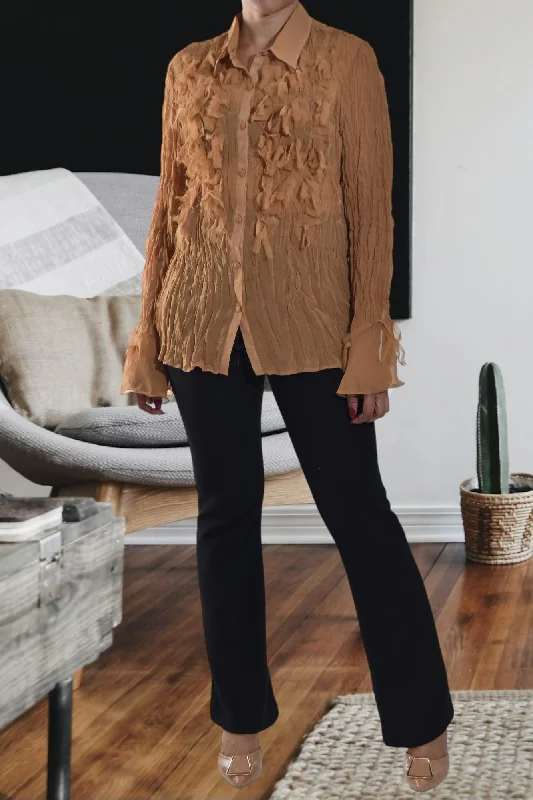 Light Brown Frill  Top