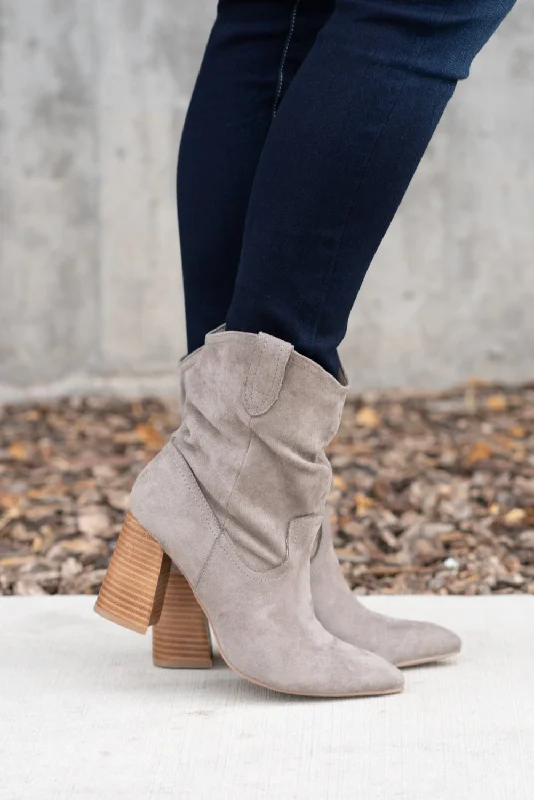 Mavis Grey Slouchy Boots