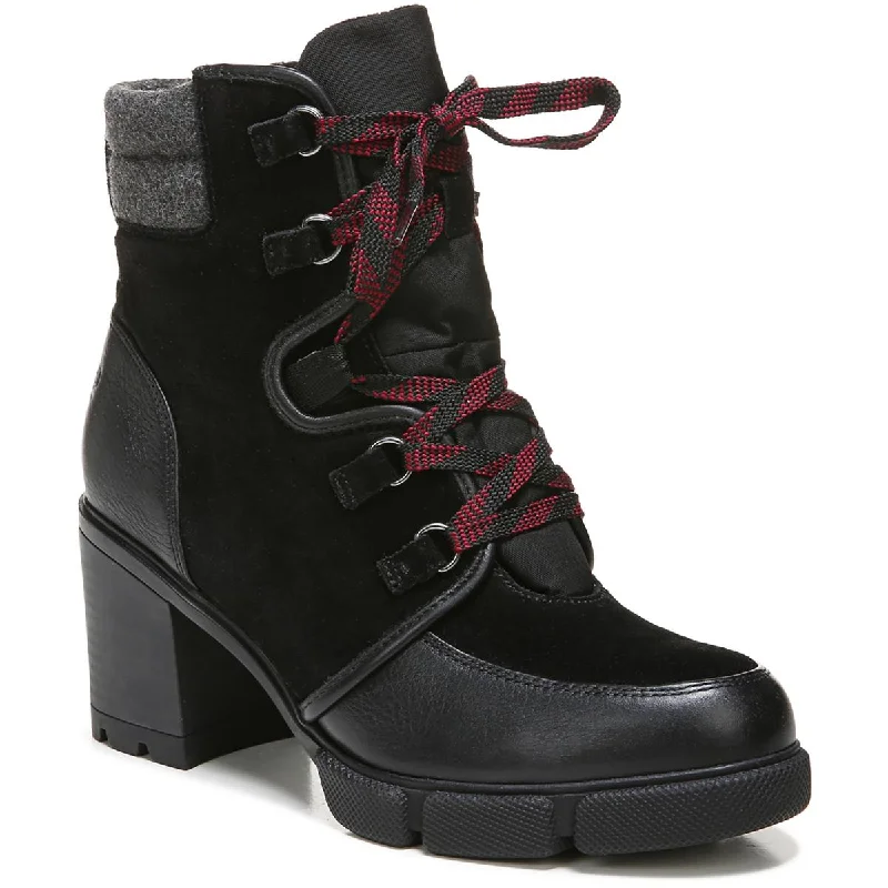 Naturalizer Womens Myla Leather Combat & Lace-up Boots