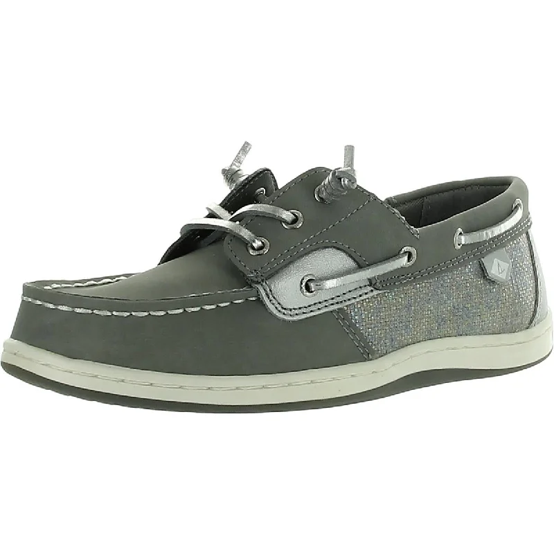 Sperry Girls Songfish Leather Little Kid Boat Shoes