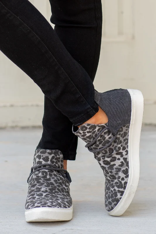 Survivor Charcoal Leopard Sneakers