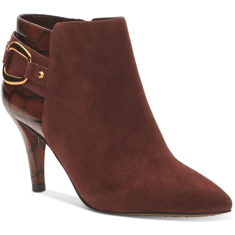 Vince Camuto Womens Selmente Buckle Pointed Toe Booties