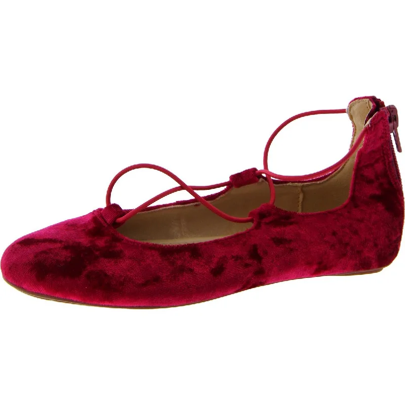 Yosi Samra Girls Miss Shelly Little Kid Velvet Lace Up Flats