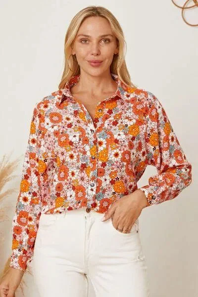 Floral Collared Shirt for Ladies: Colorful & Casual Style